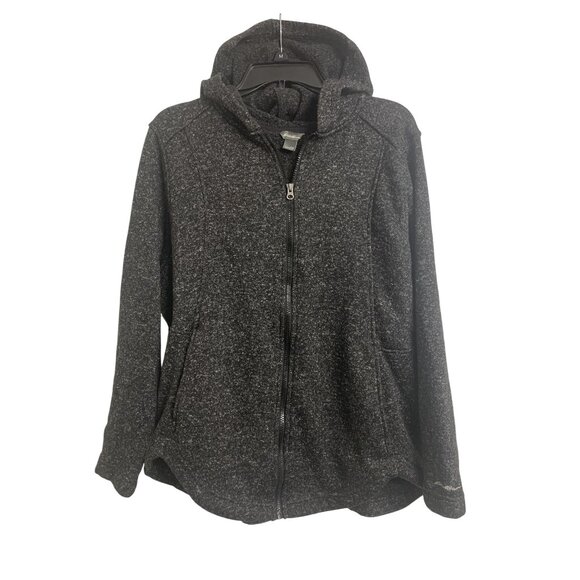Eddie Bauer XXL Outdoor Hooded Sweatshirt Jacket Black Casual Fall Winter - Picture 1 of 8
